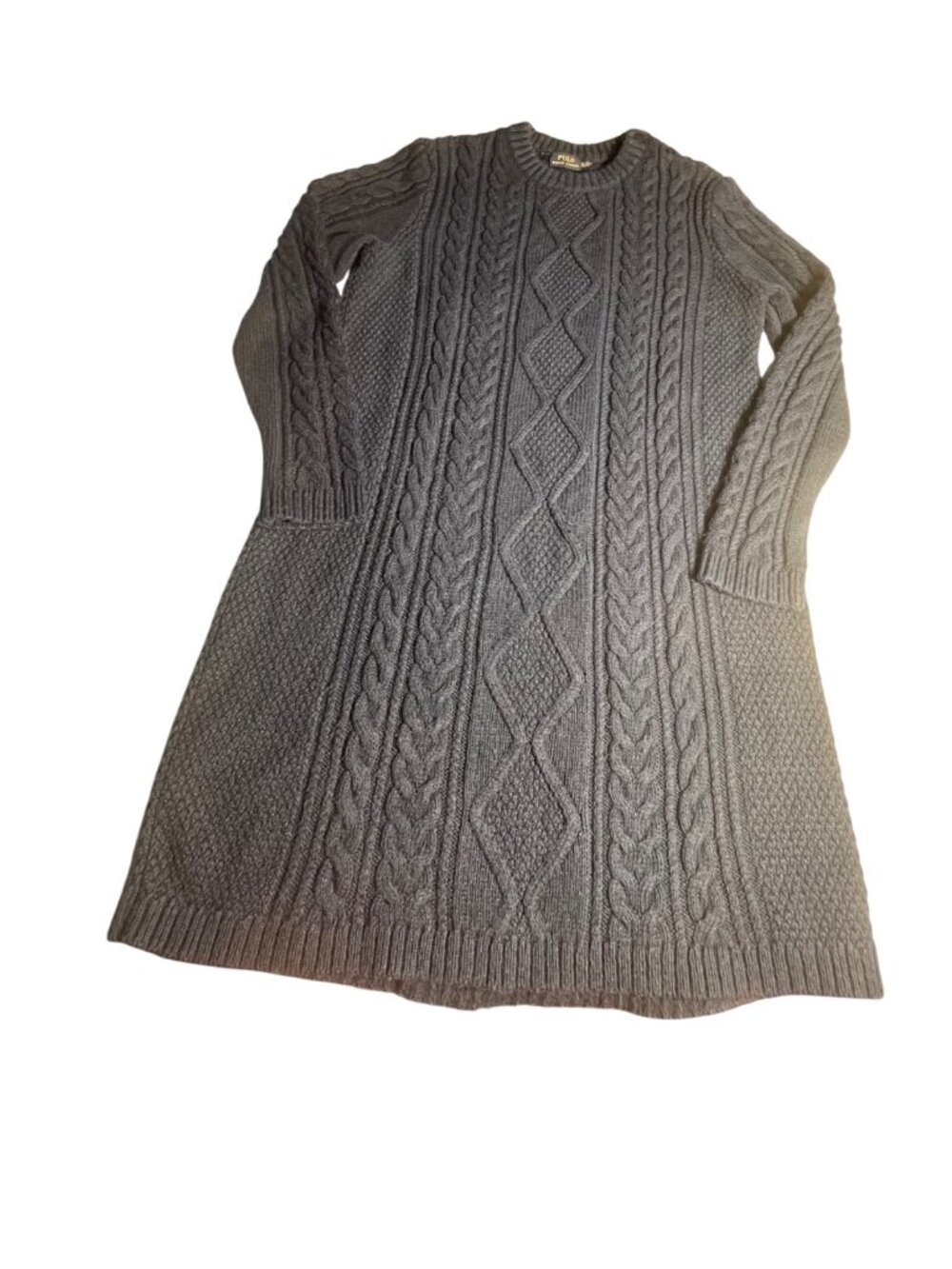 Polo Ralph Lauren Womens Long Sleeve Cable Knit Nautical Sweater Dress Navy XL